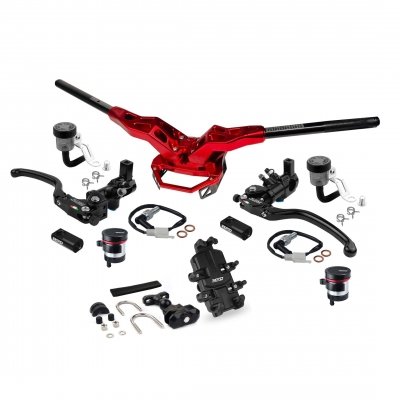 RPD Package Handlebar Excite & Master Brake Pump Genesis & Brake Fluid Tank Quantum 40mm & Phone Holder Octopus