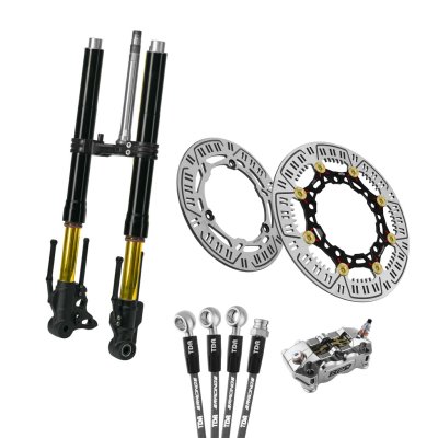 TDR Package Full Braking & Handling for X-Max (B74) - , Brake Hose Teflomax, RPD Disc Rotor Matrix, RPD Caliper , RPD Upside DownFALSE